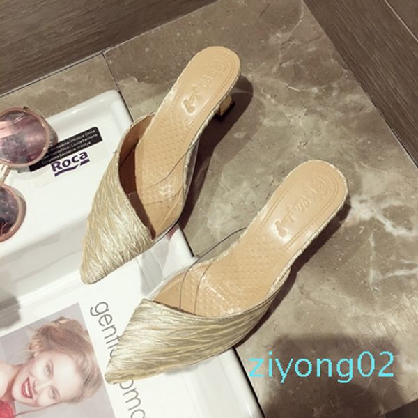 

sandals and slippers female 2019 summer baotou thick with korean version of the wild shoes drag z02, Black