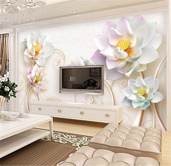 

выбитый новый китайский простой стерео цветочные стены цифровая печать hd декоративные красивые 3d обои