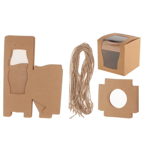 

24 шт kraft paper cake маффин cupcake box bakery с окном - свадебный