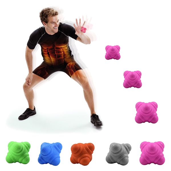

1pc hexagonal training reaction ball silicone fitness ball coordination reflex exercise workout equipment training reaction