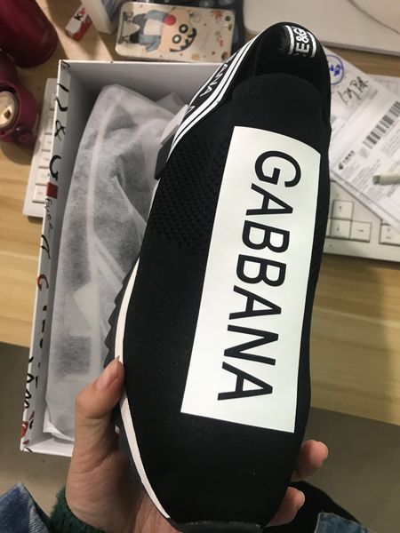 

2019 High Quality DOLCE & GABBANA D.G Unisex Blue Knit Sorrento Sneaker DG Logo Turquoise Mesh Sneakers Running Casual Shoes