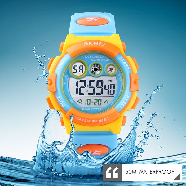 

skmei children watch boys waterproof led digital sports watch kids alarm date watch for children girl gift reloj deportivo, Slivery;brown