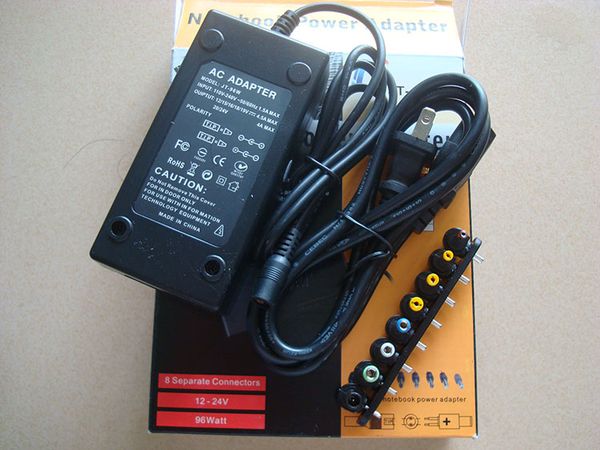 Universal 96 W 4,0 A DC Laptop Notebook Ladegerät Netzteil 12 V/16 V/20 V/24 V mit US EU AU UK Stecker 50 stücke Großhandel