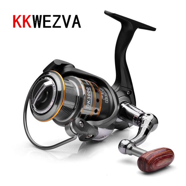 

kkwezva metal fishing reel coil spinning reels and shallow spool three models 1000/2000/3000 series 5:2:1 11bb cast precision