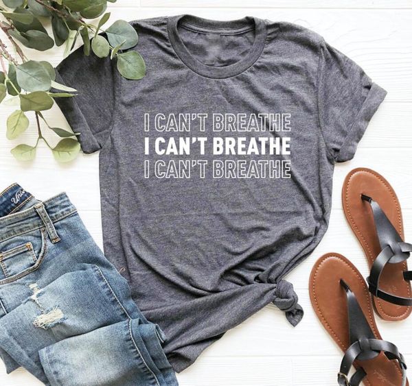 

i can't breathe [hollow character] duan xiu letter street cotton casual t sleeve, Gray;blue