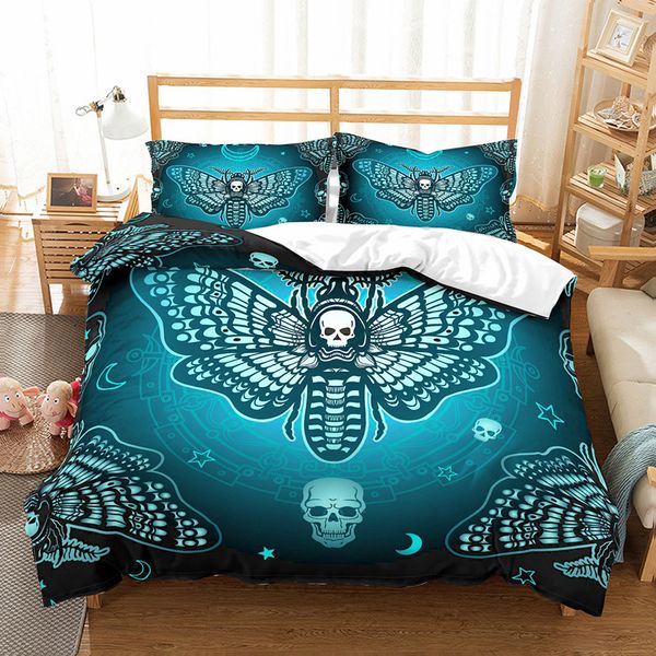 3d Sugar Skull Duvet Cover Set Cool Butterfly Bedding Sets Queen