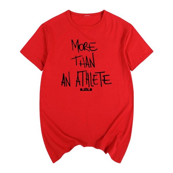 

fashion-lebron james same style t shirt brand more than an athlete letter print o-neck tee shirt cotton short tshirt, White;black