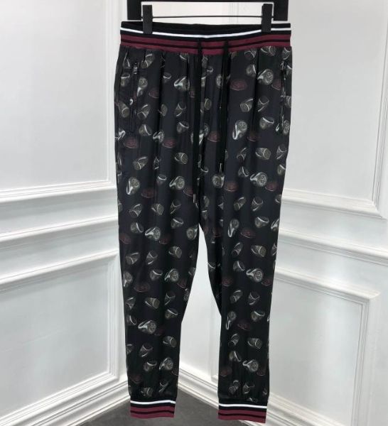 

men's pants 2021 fashion brand pant casual cotton ring print pencil for men, Black