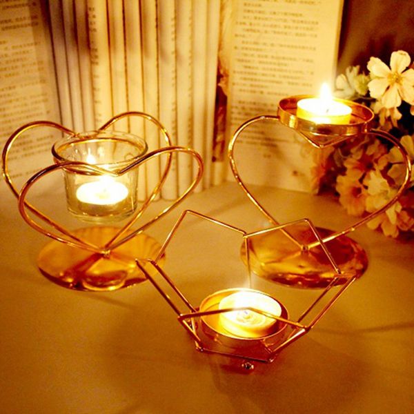 

3pcs geometric design tea light votive candle for home wedding decor
