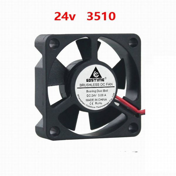 

dc24v 0.06a 3510 3.5cm 2pin двойной бал 6.59cfm 12000rpm high speed mini бееонй венилоѬ олажден