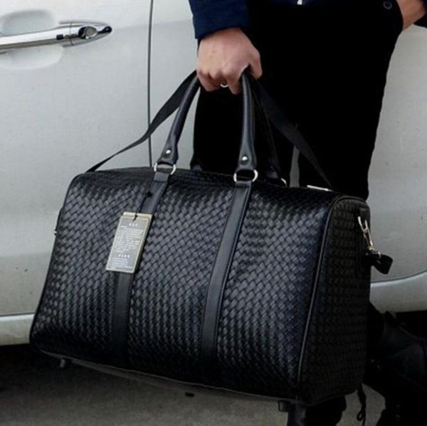 

waterproof hand travel luggage bag pu leather rolling suitcase trolley luggage women&men shoulder bag teenager duffle totes