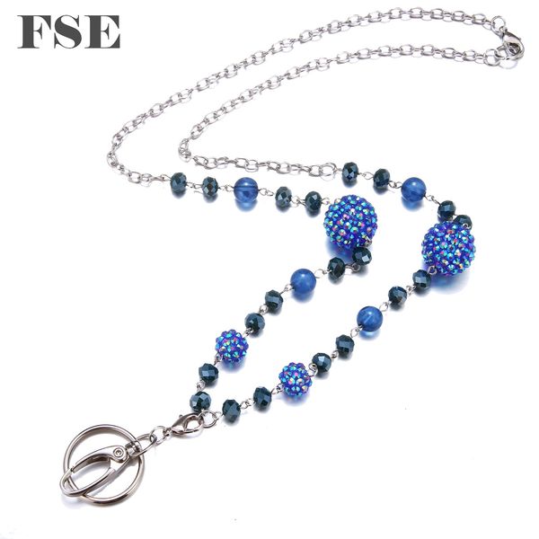 

wholesale multi styles office id holder working lanyard necklace badge id card key holder neck straps key chains beads necklace jewelry 001j, Silver