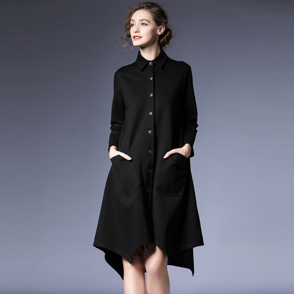 

women's trench coats 2021 spring casual mid-length simple classic long coat elegant women windbreaker, Tan;black