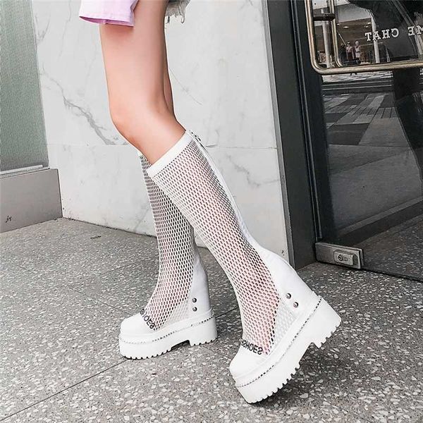

doratasia large size 33-42 lady geuine leather summer boots platform boots women round toe increasing height shoes woman, Black