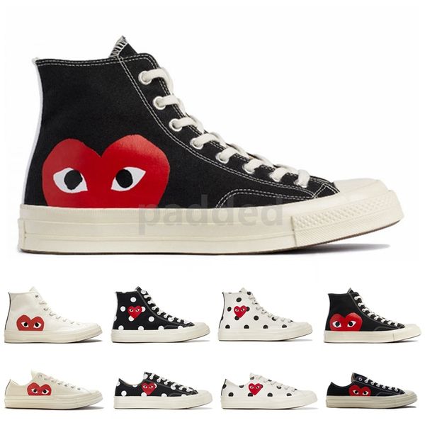 

клаиекий кей обђв 1970-й года chuck canvas play овмено big eyes high top dot еѬде cdg play же, Black