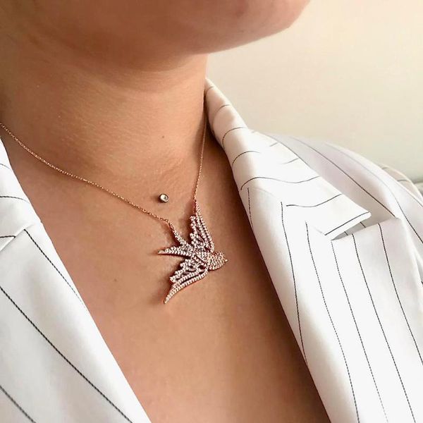 

925 silver gothic butterfly necklace
