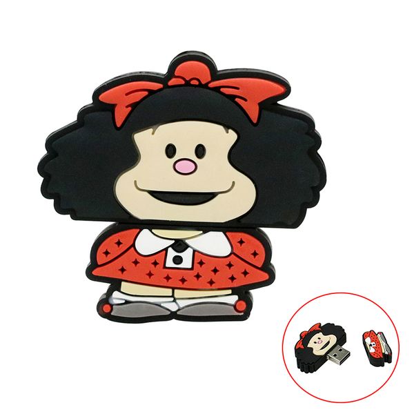 

мультфильм девушка флэш - память stick диск mafalda usb флэш-накопитель pendrive 32g 128gb cle usb 2.0 4gb 8 16 gb ключ памяти 32gb