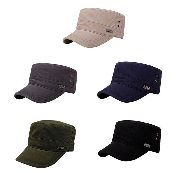 

casual flat cap embroidered breathable sweat absorption style portable cotton hat headwear outdoor sportswear accessories, Black;white