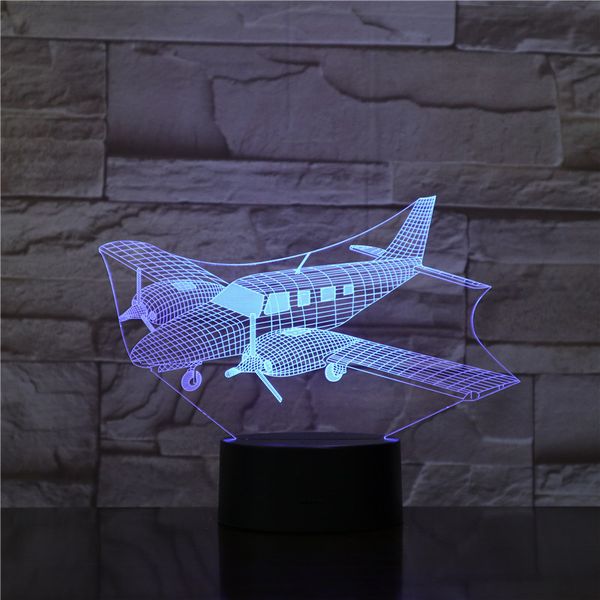 

air craft airplane toy 3d night lamp with touch / remote control led light christmas gifts kids hobbies as1783