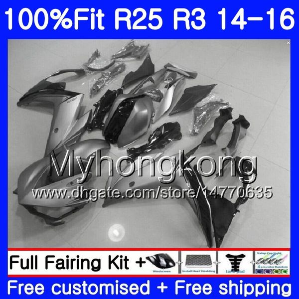 Einspritzkörper für Yamaha YZF R3 R25 YZF-R3 YZFR25 14 15 16 17 240HM.24 YZF-R25 R 25 YZFR3 2014 2015 2016 2017 Mattgraues Lagerverkleidungsset