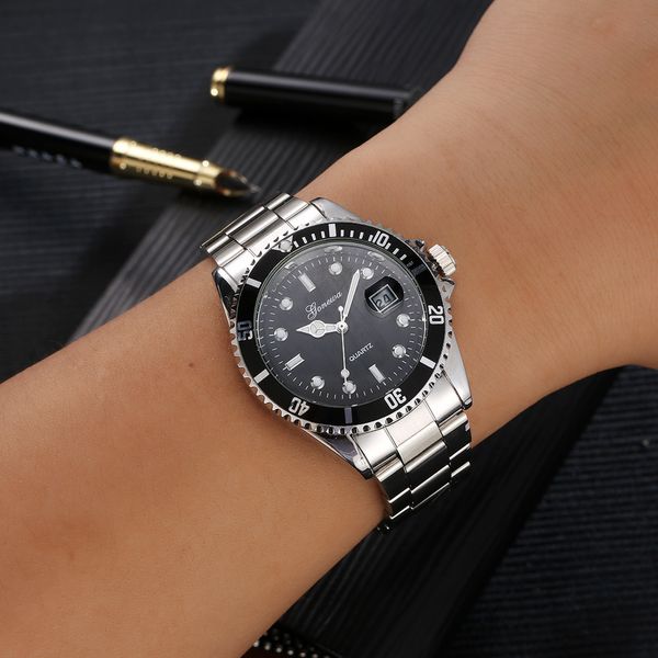 

2018 sell watch men gonewa fashion stainless steel date sport quartz analog wristwatch relogio masculino erkek kol, Slivery;brown