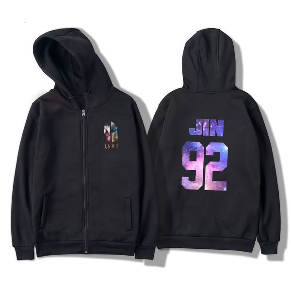 

2019 bts army kpop love yourself sweatshirt women/men zipper harajuku hoodie streetwear print moletom hoodies women coat