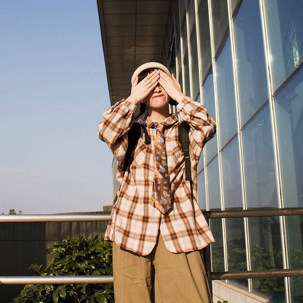 

how retro modern hong kong-style dyed characters fashion casual shirt tie mens and womens premium texture wedding hosts, Blue;purple