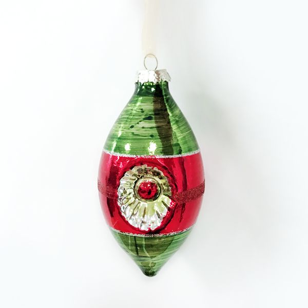 

christmas tree decorations glass creative pendant window gift foreign trade 7.5cm reflection red and green double tip