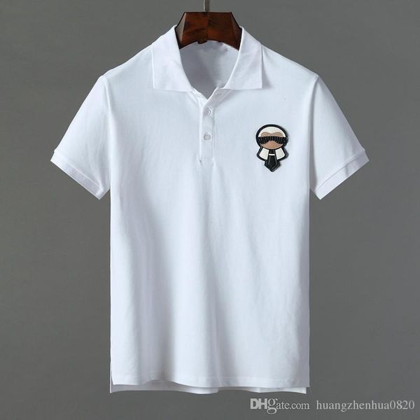 

2019 designer new men's luxury t-shirt spring summer cotton brand short sleeve t-shirt print polo shirt black and white asian size m-xx, White;black