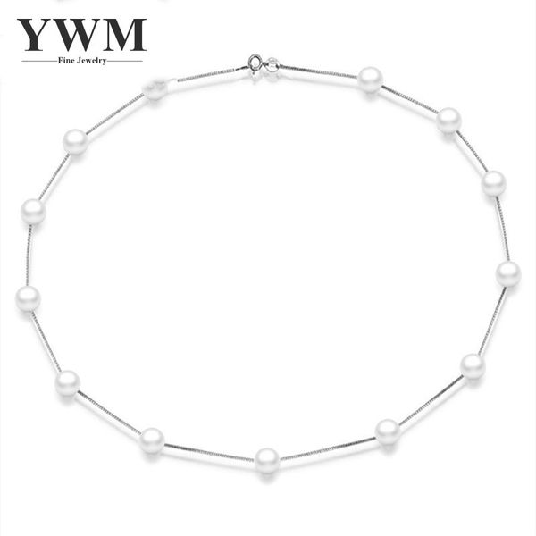 

925 sterling silver natural freshwater beads pearl necklace fashion accessories retro clavicle chain for women all match jewelry