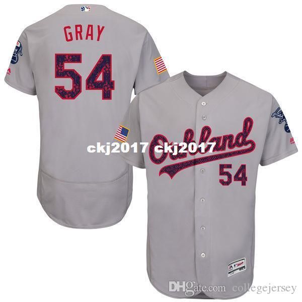 

sonny gray 2016 sport authentic stars & stripes flex base jersey - gray baseball jerseys, Blue;black