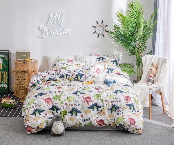 2020 Lucky Cute Dinosa Set King Size Duvet Cover Sets Bedding Set