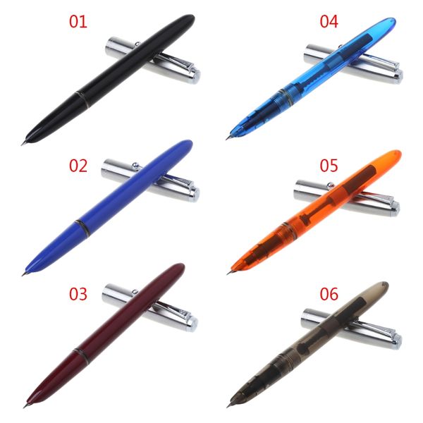 

vintage stainless steel cap fountain pen 0.38mm nib business office gift l41e