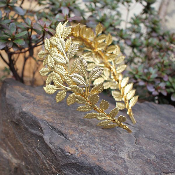 

jonnafe gold leaf bridal tiara headband vintage wedding prom hair accessories handmade wome hairband, Golden;white