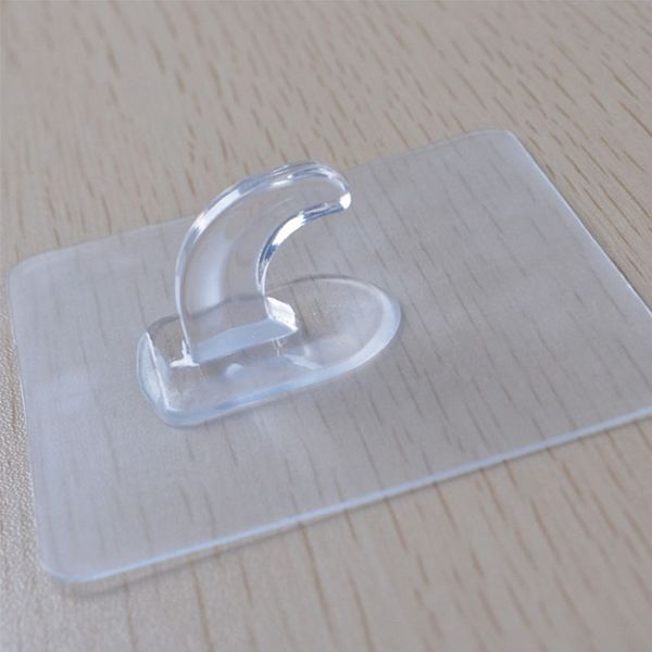 

1pcs transparent strong self adhesive door wall hangers towel mop handbag holder hooks for hanging kitchen bathroom accessoriessui0097