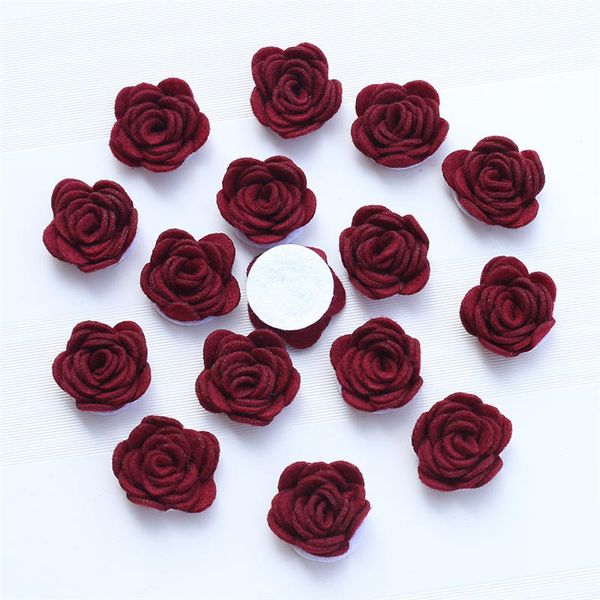 

100piece/lot burgundy fashion non-woven fabric rose flower for wedding bouquet artificial rose flowers for home decorative