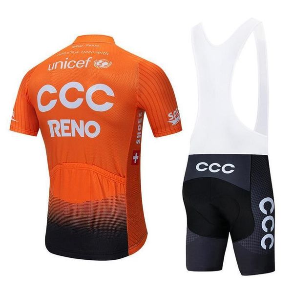 

2020 new 2020 orange cycling team ccc jersey 19d pad bike shorts set quick dry ropa ciclismo mens pro bicycling maillot culotte wear, Black;red