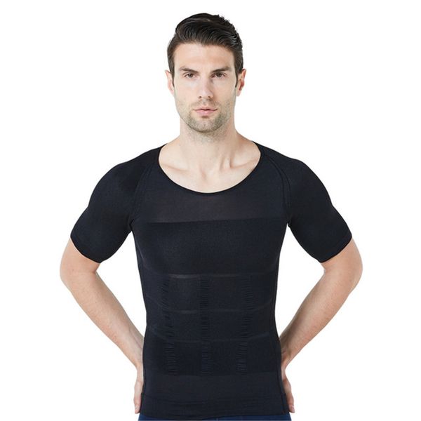 

gym clothing men's waist trainer shapers belly control posture shape wear slimming underwear compression vest body man shapewear, White;black