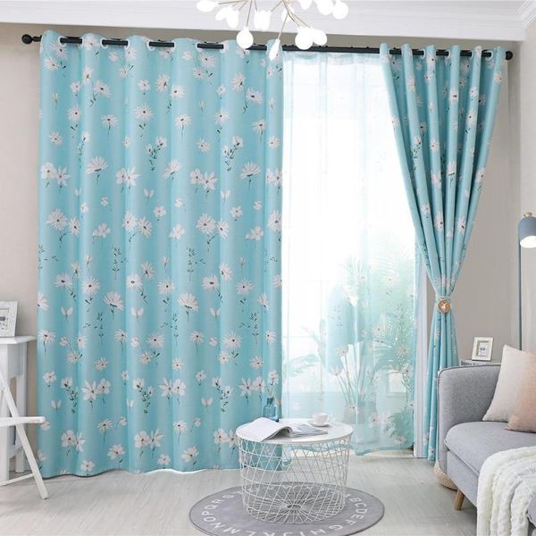

1шт daisy printed шторы для гостиной semi-blackout ткань портьеры гостиная спальня окна drapes свадебный декор dropshipping