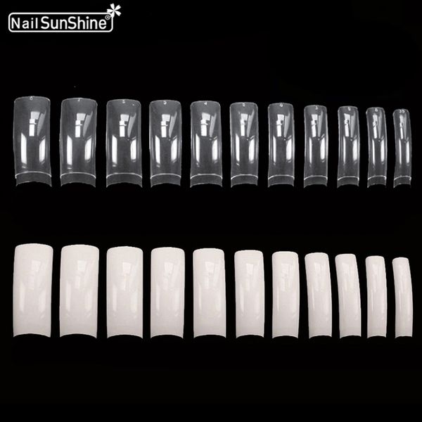 

full nail tips 500 fake nails ongle transparent white ongles decoration nail art french flat designs acrylic false, Red;gold