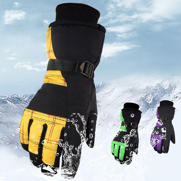 

winter ski gloves non-slip thicken windproof wear resistant plus velvet keep warm outdoor riding gloves mountaineering ski glove