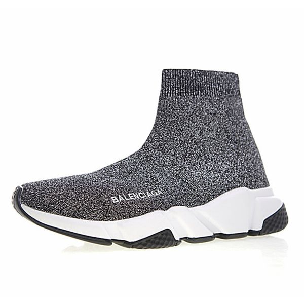 

paris triple s casual shoes fashion brand designer sock shoes speed trainer black red triple black socks sneakers