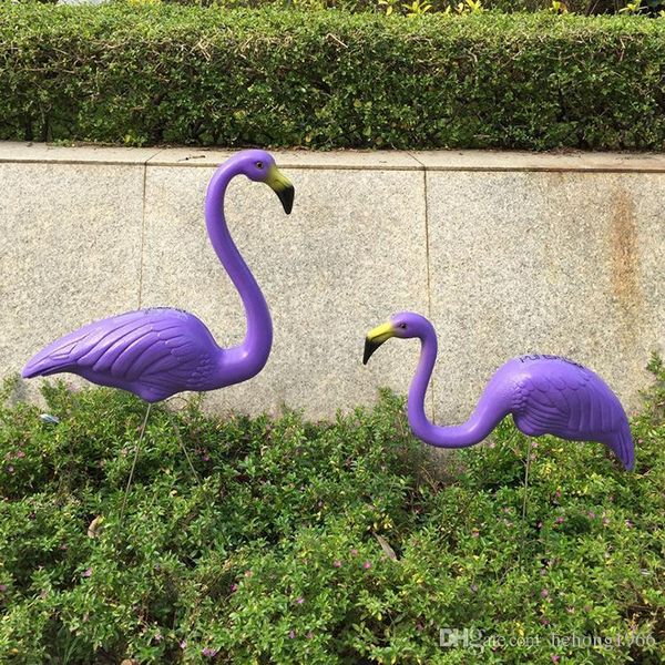 

fashion flamingo decoration courtyard purple plastic flamingos ornament outdoor take picture props wedding giveaways wear resistant 38my c r