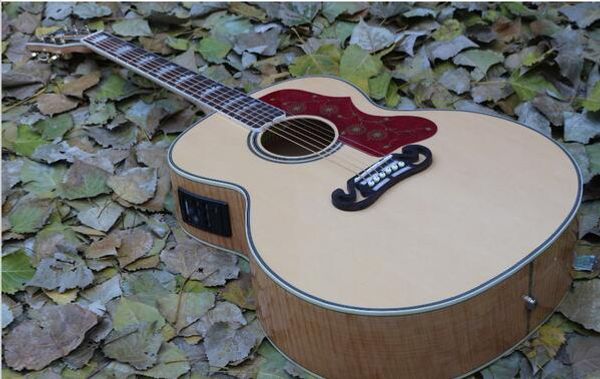 

tiger flame maple solid j200 na acoustic guitar with fishman eq guitar ems ing