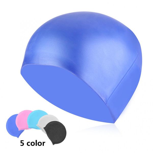 

women men solid color elastic silicone swimming swimwear bathing swim pool hat outdoor water sports accessory