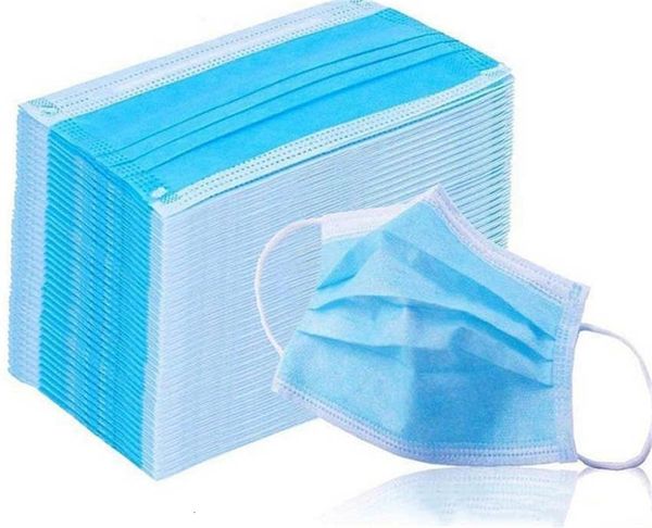 

фабрика party mask синий 50 1pcs верхнего качества face mouth solid color non woven dust masks7264991