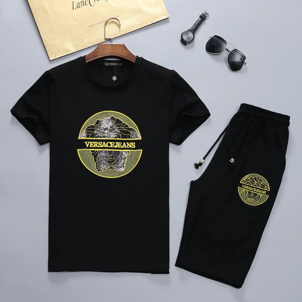 

designer tracksuits sets men's luxury jogging suits short sleeve t shirt+shorts spring summer casual fashion sportswear sets, Gray