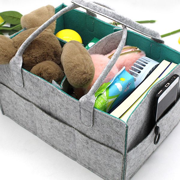 

1pc portable baby diaper storage bag multifunctional concise practical household felt organizer storage bags 33*22*18cm