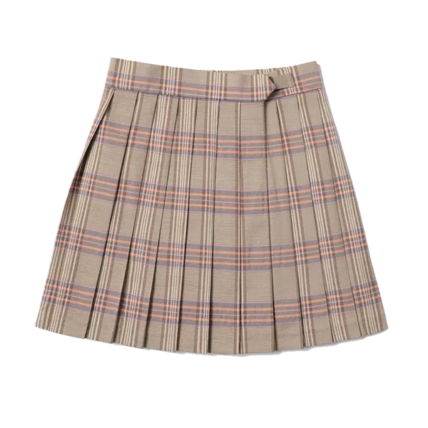 

vintage checkered pleated skirt women harajuku plaid skirt cotton jk college loose high waist zipper pleated, Black