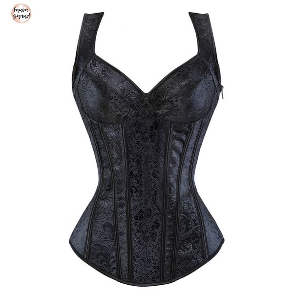 

steampunk женщин корсета жилет сексуальный корсет overbust top pu leather lace up готические молнии боковые корсеты и бюстье, Black;white